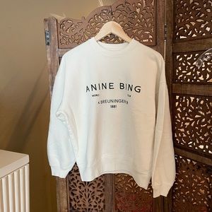 Anine Bing Cream Crewneck Sweater